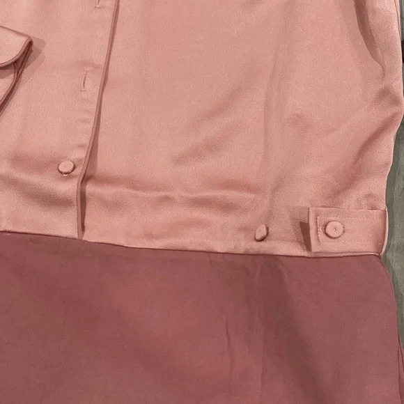 NWT Tuckernuck Blush Silk Delfina Shirt Dress - Picture 4 of 6